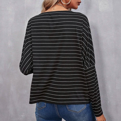 Drop Shoulder Striped Tee