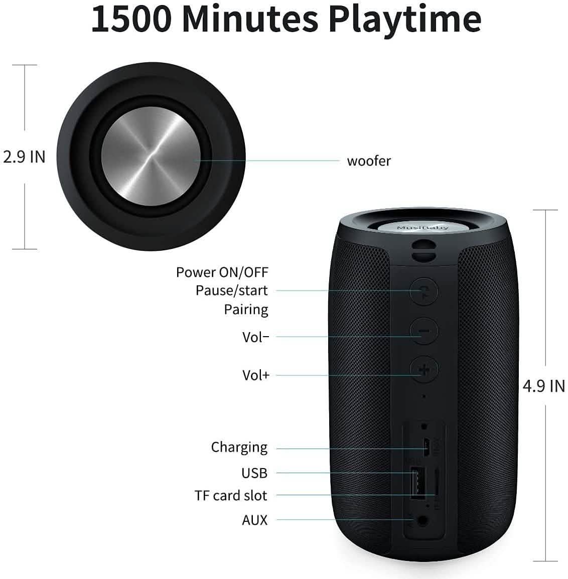 Dual Pairing Bluetooth 5.0 Speaker
