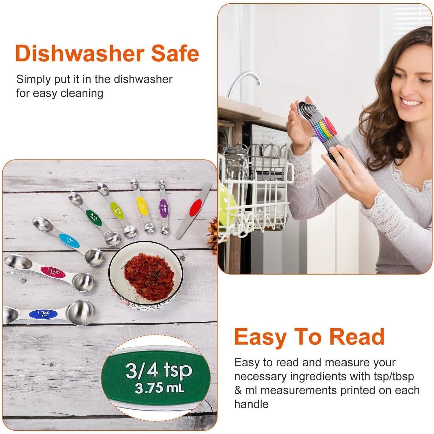 Dual Sided Magnetic Measuring Spoons