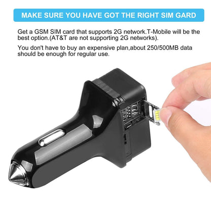 Dual USB Car Charge GPS Tracker GSM SIM Realtime GPRS Vehicle Tracking Security
