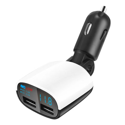 Dual USB Car Charger with Low Voltage LED Display