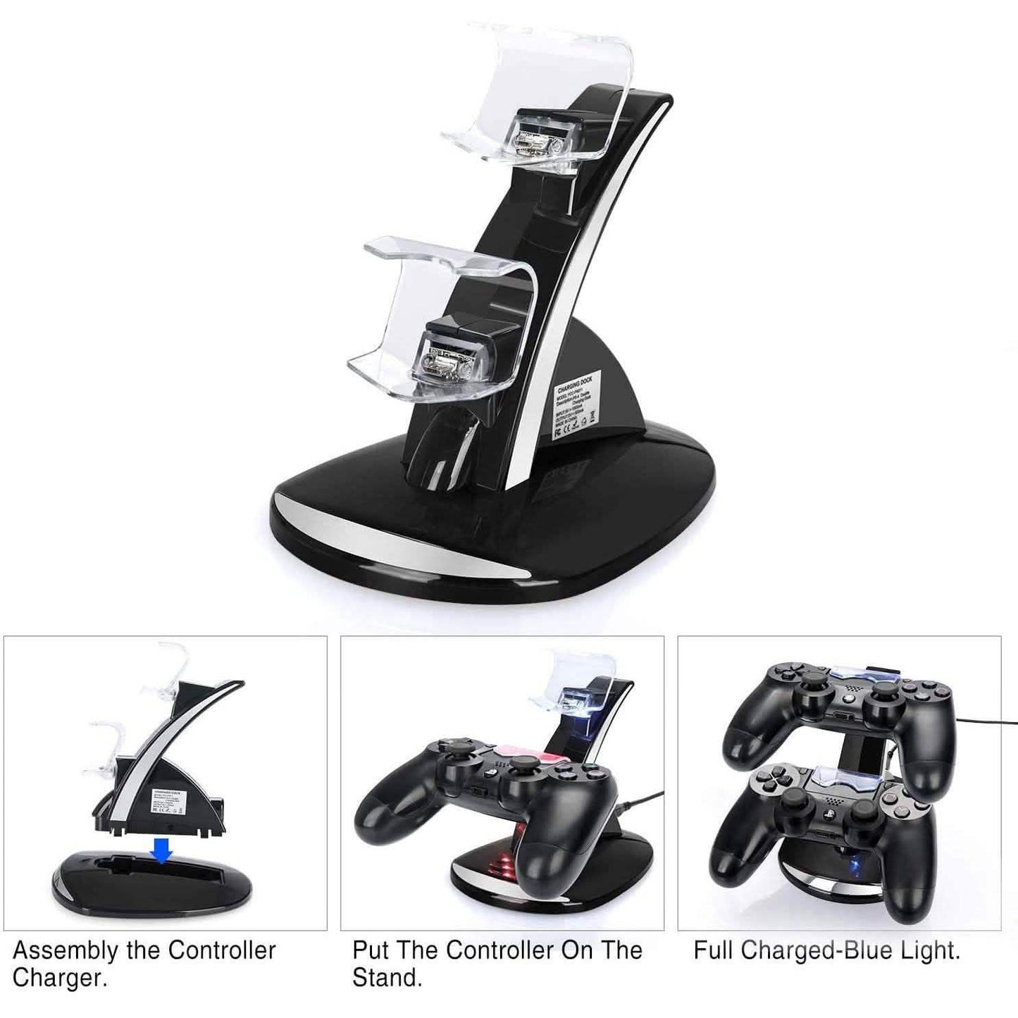 Dual USB Fast Charging Station and LED Indicator for Sony PS4 Controller
