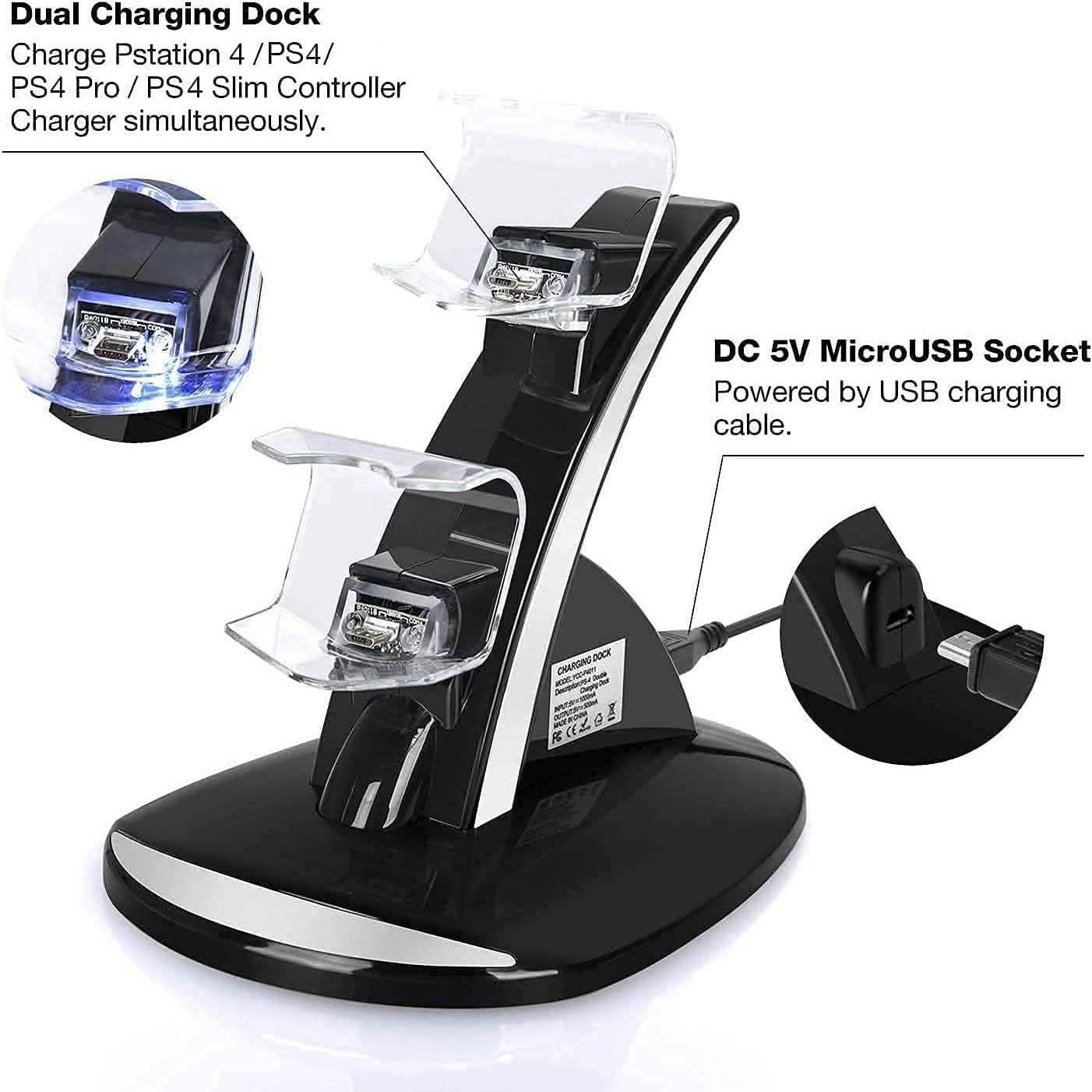 Dual USB Fast Charging Station and LED Indicator for Sony PS4 Controller