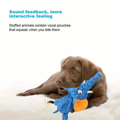 Durable Squeaky Elephant Plush Dog Toy - Bite-Resistant, Teeth Cleaning for All Breeds