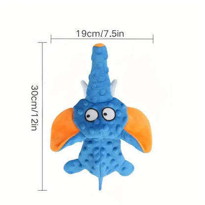 Durable Squeaky Elephant Plush Dog Toy - Bite-Resistant, Teeth Cleaning for All Breeds