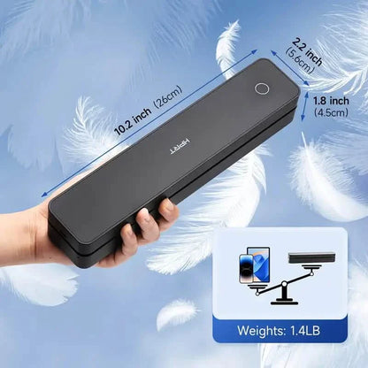 Portable Wireless Thermal Printer – 203DPI, A4 & Letter, USB Charging