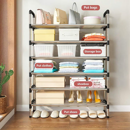 7-Tier Iron Shoe Rack – Space-Saving, Floor-Standing