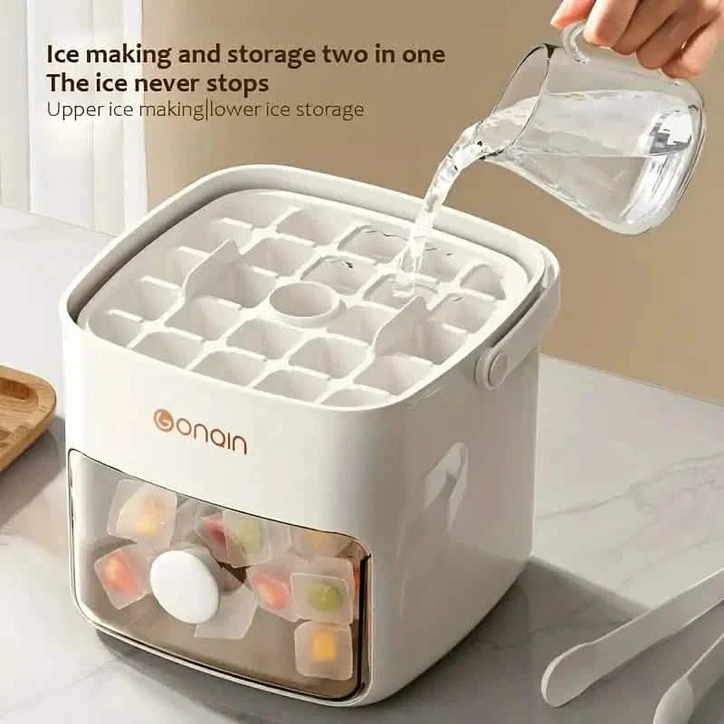 Easy-Release Silicone Ice Cube Tray with Storage