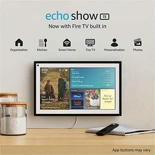 Echo Show 15 Full HD 15.6" Smart Display with Alexa, Fire TV and Remote (Refurbished)