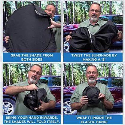 EcoNour Car Windshield Sun Shade with Storage Pouch