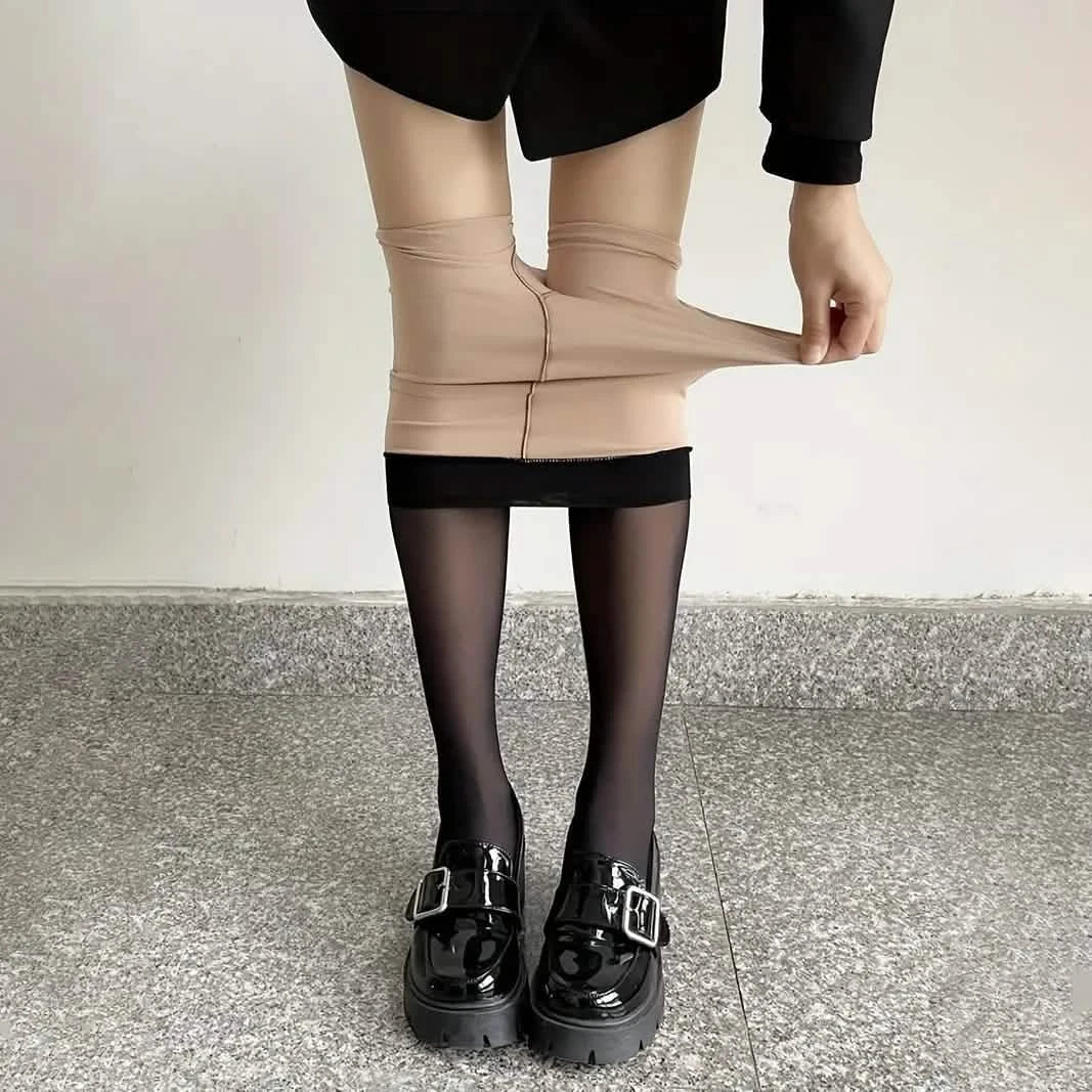 Elastic Translucent Thermal Tights Pants for Women