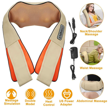 Electric Back Massage Cape with Heat Deep Tissue 3D Kneading Massage