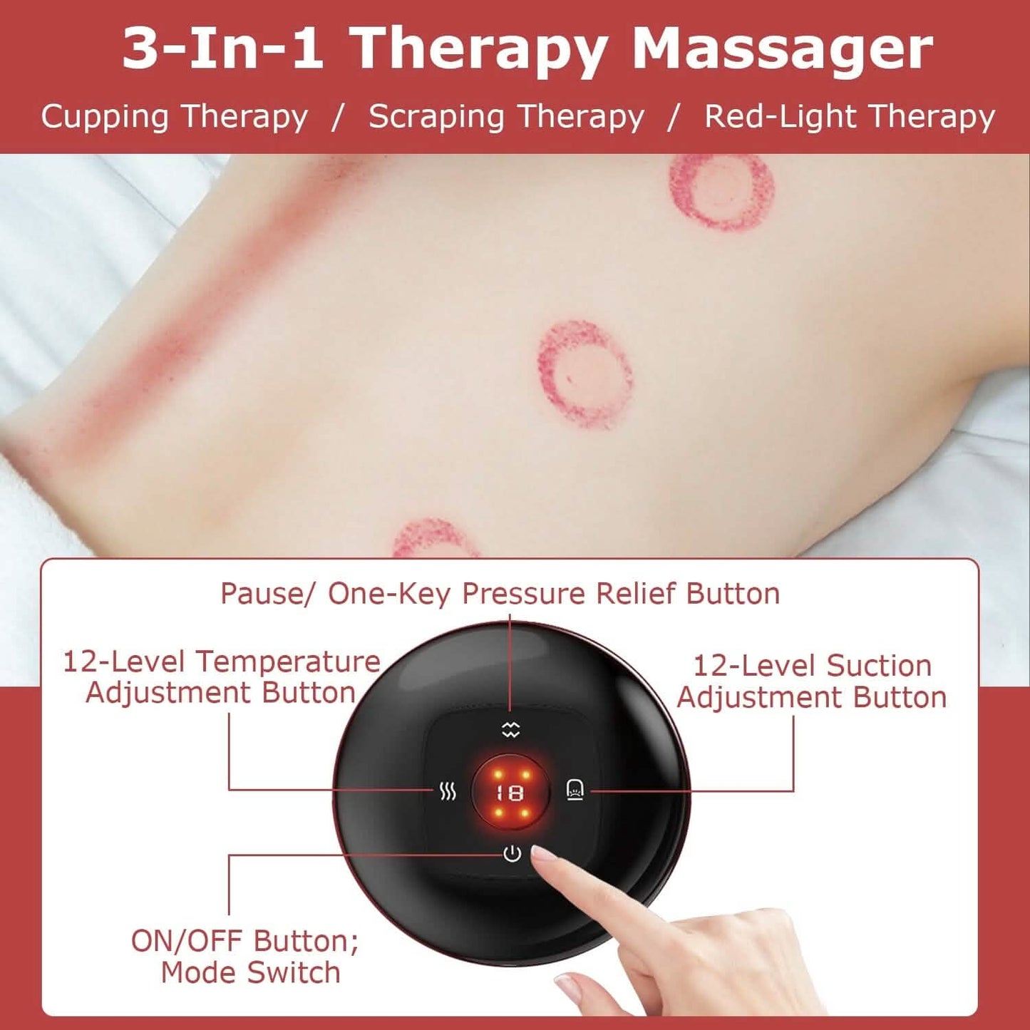 Electric Back Scraping Machine Vacuum Therapy Cupping Device