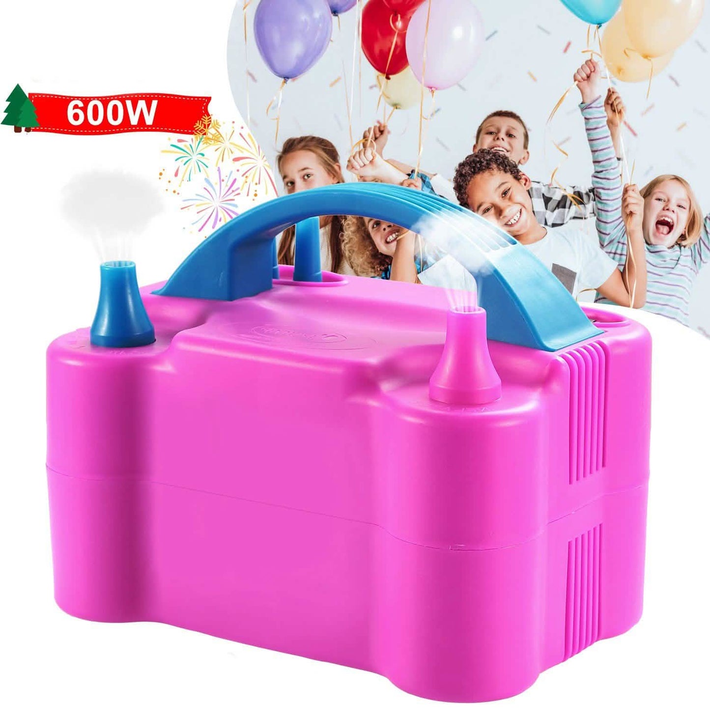 Electric Balloon Pump 600W Balloon Blower Inflator Dual Nozzle