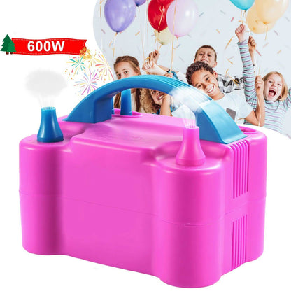 Electric Balloon Pump 600W Balloon Blower Inflator Dual Nozzle
