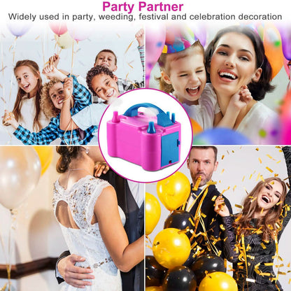 Electric Balloon Pump 600W Balloon Blower Inflator Dual Nozzle