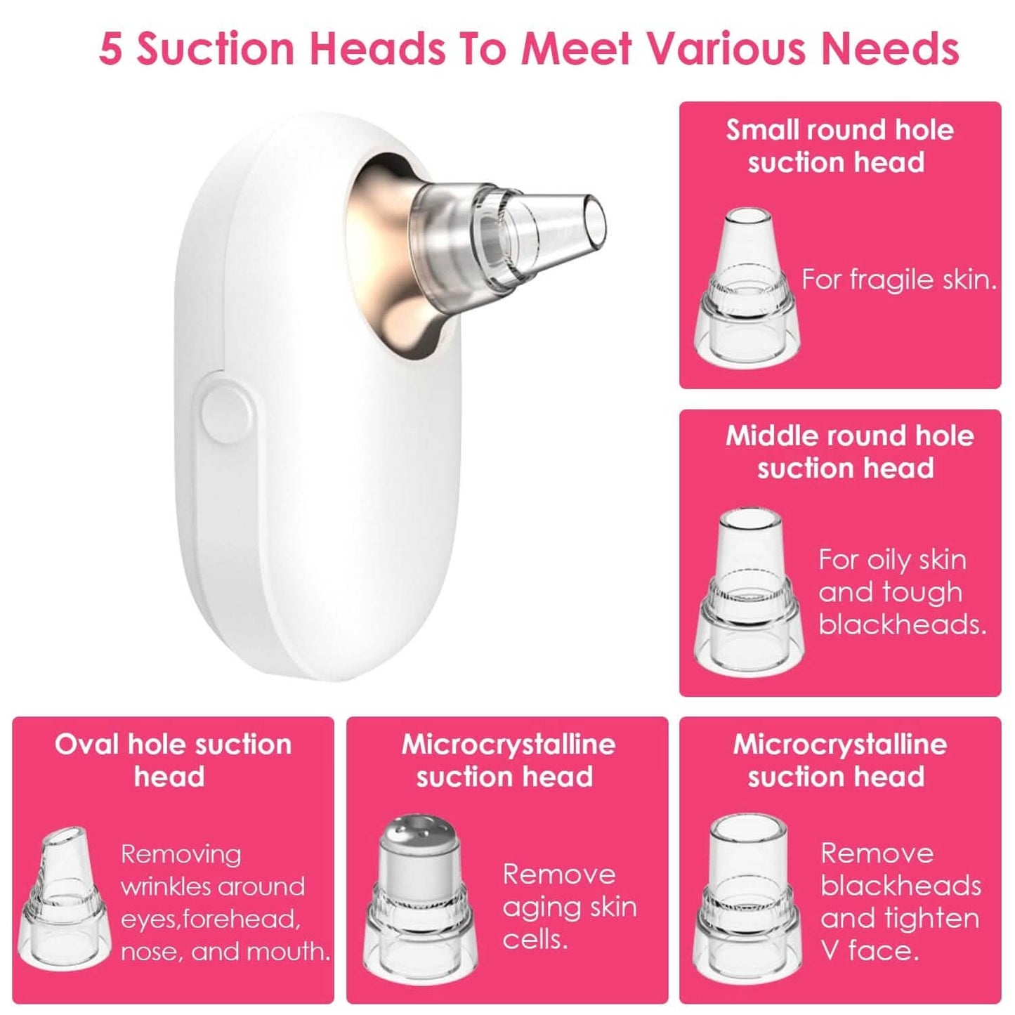 Electric Blackhead Comedone Extractor Tool Facial Pore Cleaner