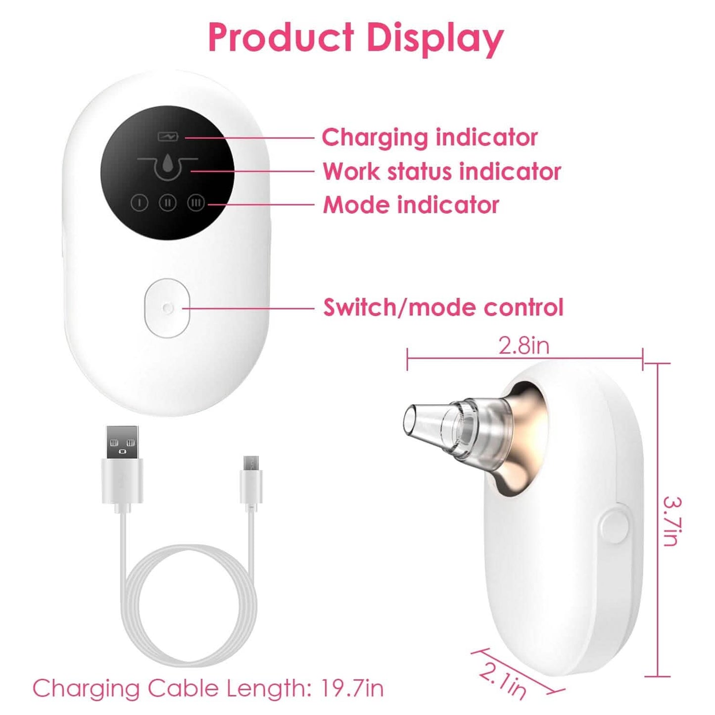 Electric Blackhead Comedone Extractor Tool Facial Pore Cleaner