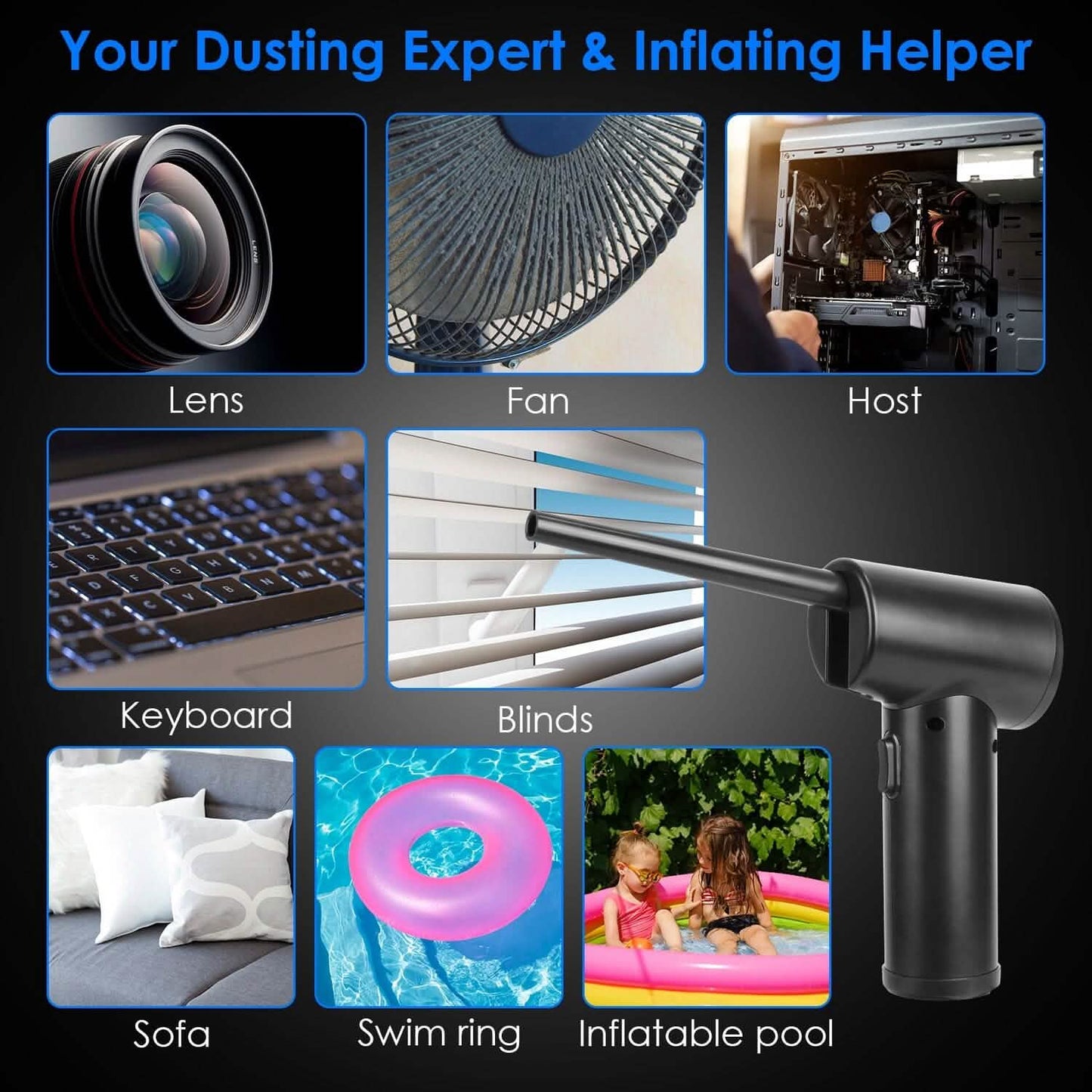 Electric Cordless Air Duster Blower for Computer Keyboard