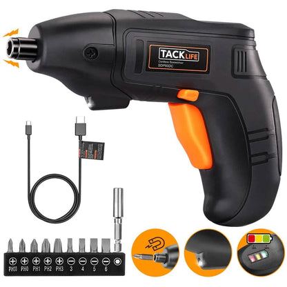 Electric Cordless Screwdriver Rechargeable with LED Light