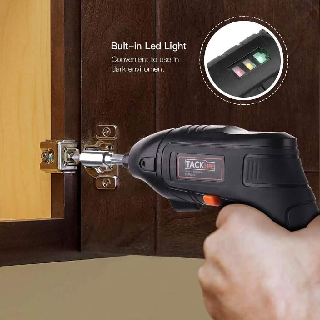 Electric Cordless Screwdriver Rechargeable with LED Light