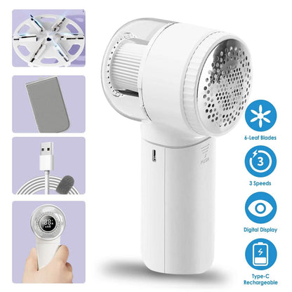 Electric Fabric Shaver with 3 Speeds Lint Brush Digital Display