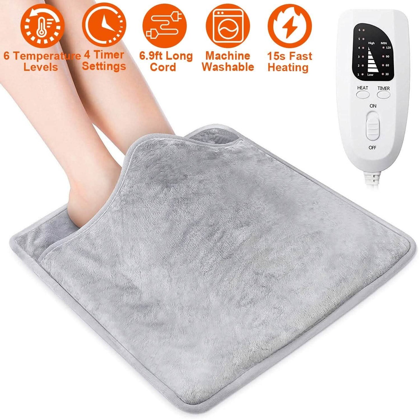 Electric Foot Warmer with 6 Temperature Settings