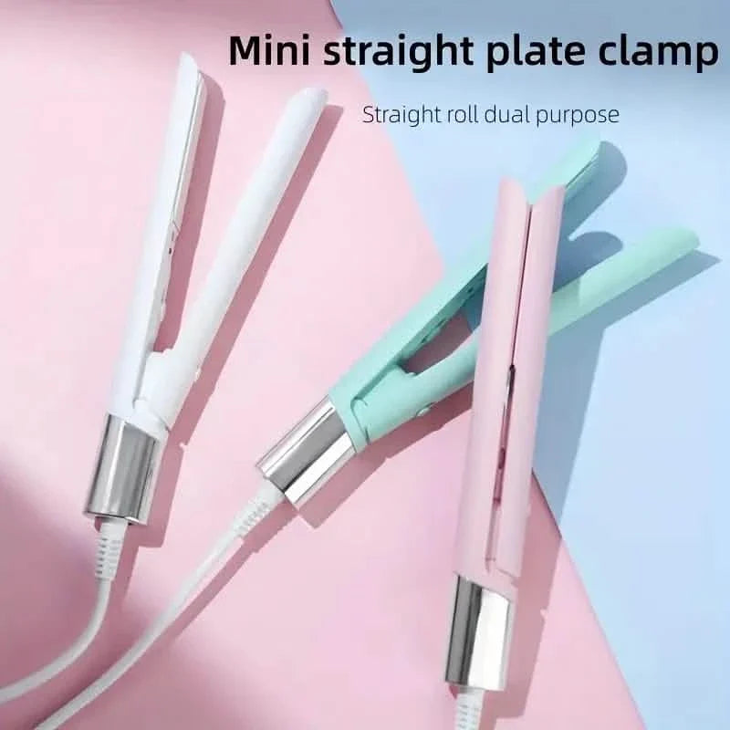 Electric Hair Straightener and Curler with Ceramic Plates