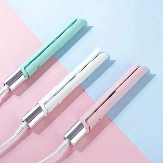 Electric Hair Straightener and Curler with Ceramic Plates