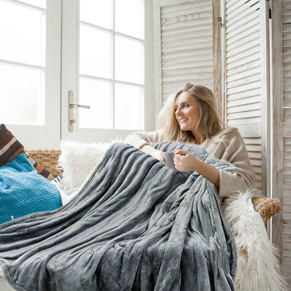 Electric Heated Throw Flannel Heated Blanket