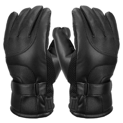 Electric Heated Touchscreen Thermal Gloves Leather USB Plug