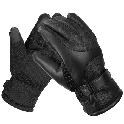 Electric Heated Touchscreen Thermal Gloves Leather USB Plug