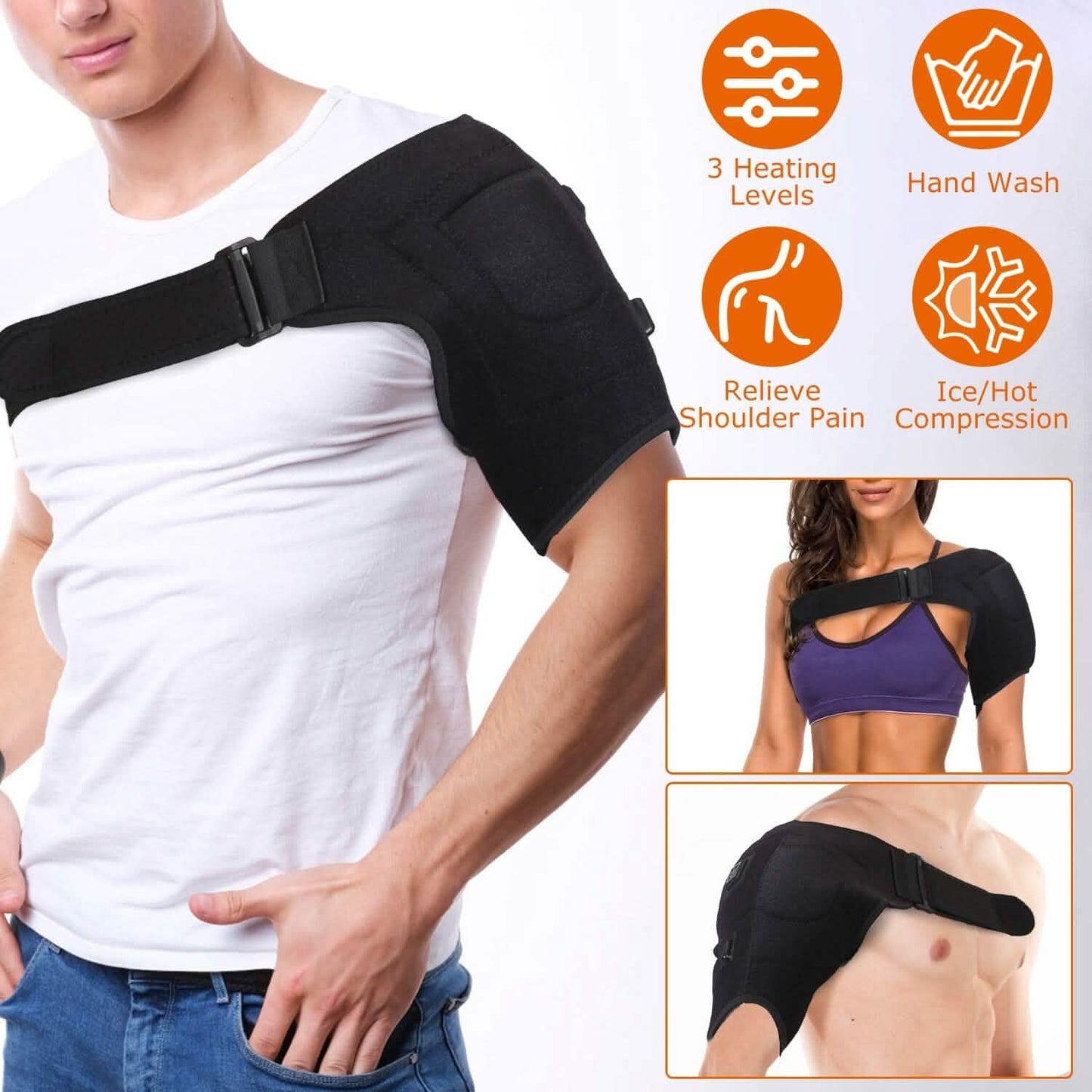 Electric Heating Pad Therapy Shoulder Heating Wrap Compression Sleeve