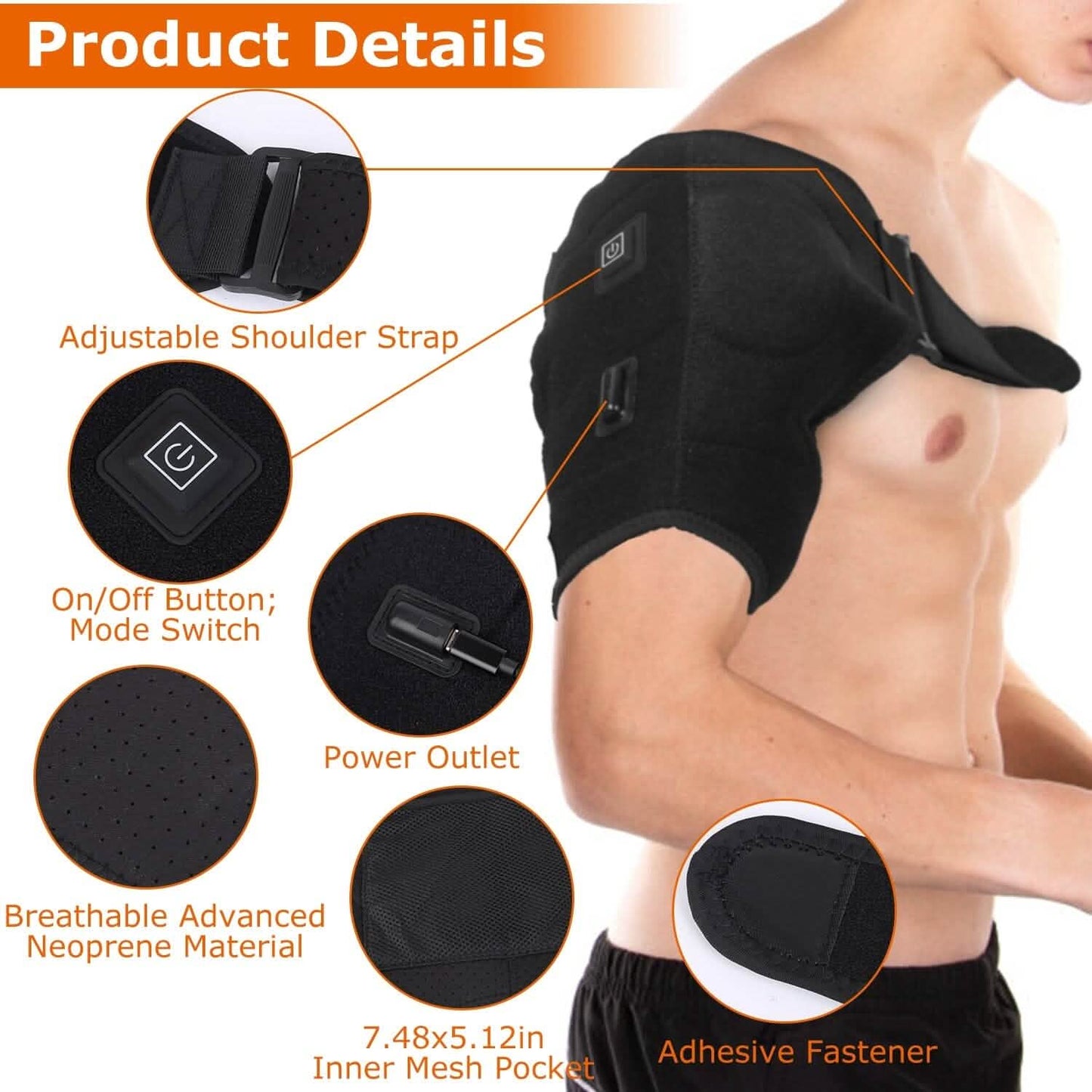 Electric Heating Pad Therapy Shoulder Heating Wrap Compression Sleeve