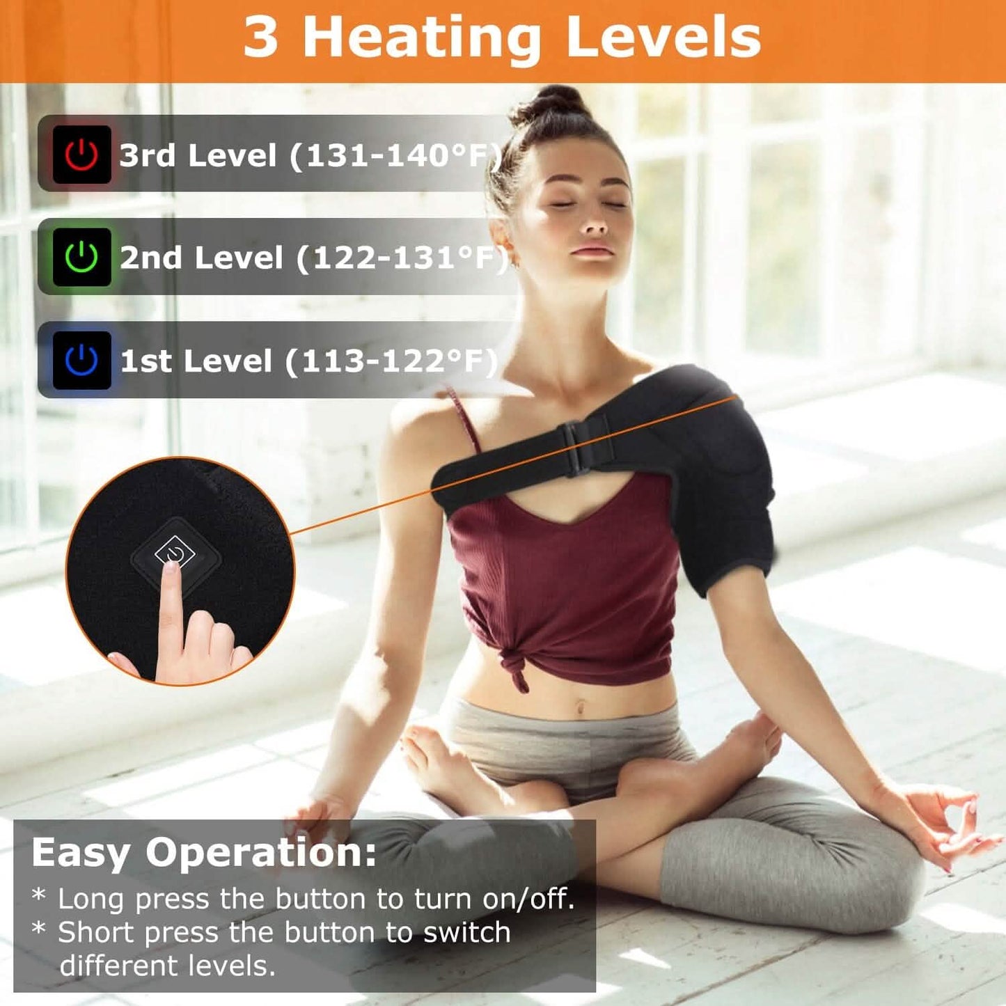 Electric Heating Pad Therapy Shoulder Heating Wrap Compression Sleeve