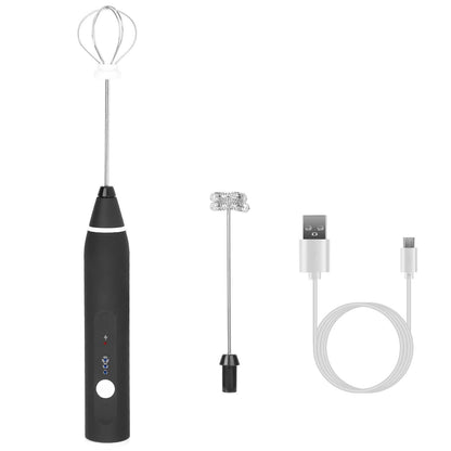 Electric Milk Frother with 2 Whisk Heads