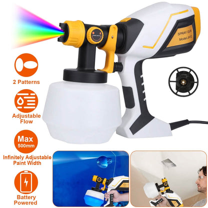 Electric Paint Sprayer HVLP with Different Spray Patterns 1200ML Detachable Container
