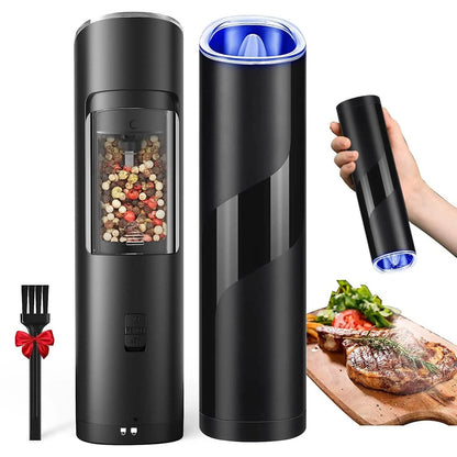 Electric Salt and Pepper Grinder LED Indicator Adjustable Coarseness