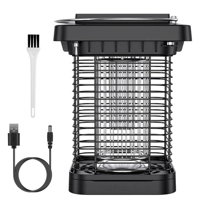 Electric Solar Powered Bug Zapper Lamp IP65 Waterproof for Indoor and Outdoor
