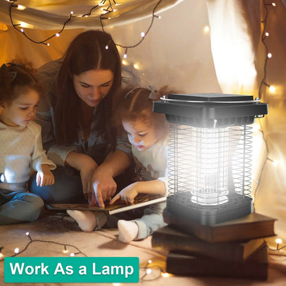 Electric Solar Powered Bug Zapper Lamp IP65 Waterproof for Indoor and Outdoor