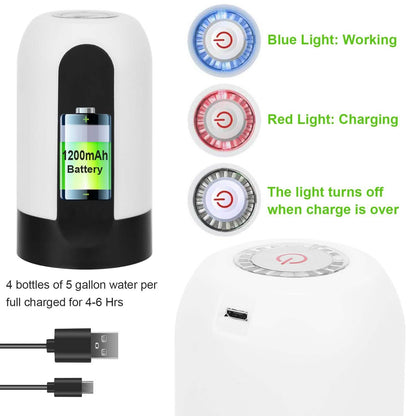 Electric Water Bottle Dispenser Rechargeable Automatic Drinking Water Bottle Pump