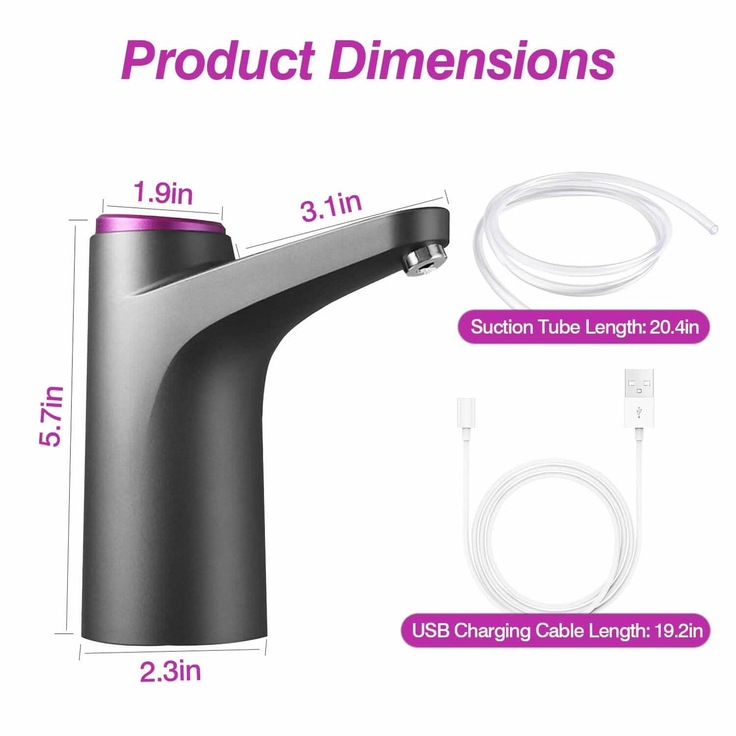 Electric Water Dispenser 40 Gallon USB Rechargeable
