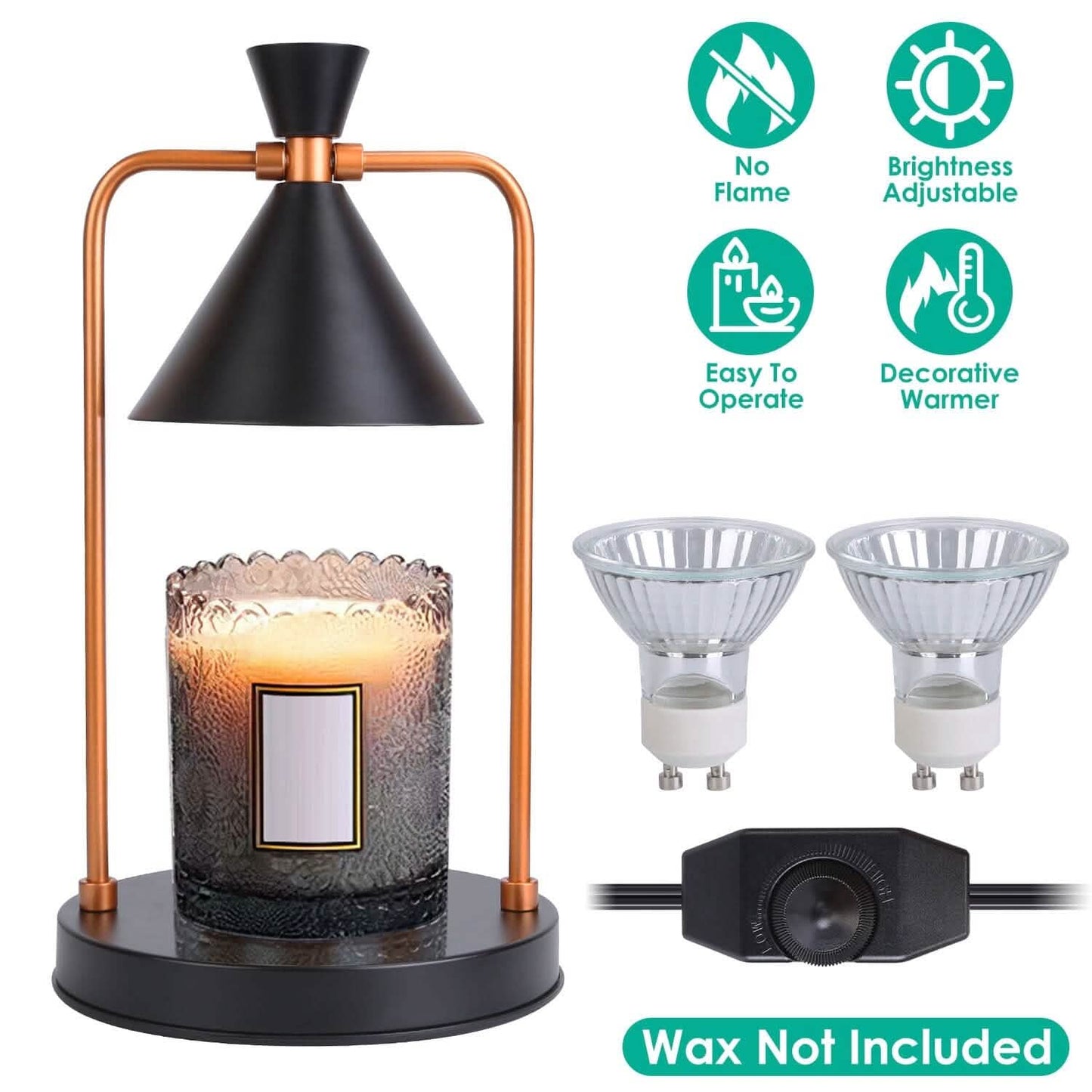 Electric Wax Melt Warmer Lamp Dimmable with 2 GU10 Bulbs