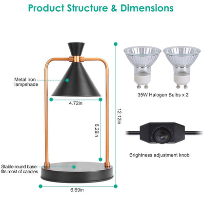 Electric Wax Melt Warmer Lamp Dimmable with 2 GU10 Bulbs