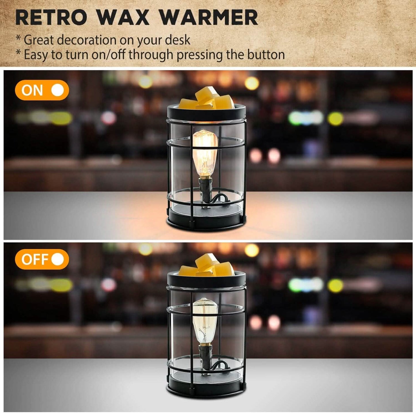 Electric Wax Melt Warmer Vintage Light Bulb