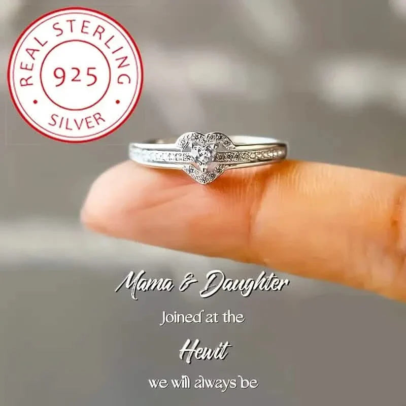 Elegant 925 Sterling Silver Heart Ring with Sparkling Zirconia