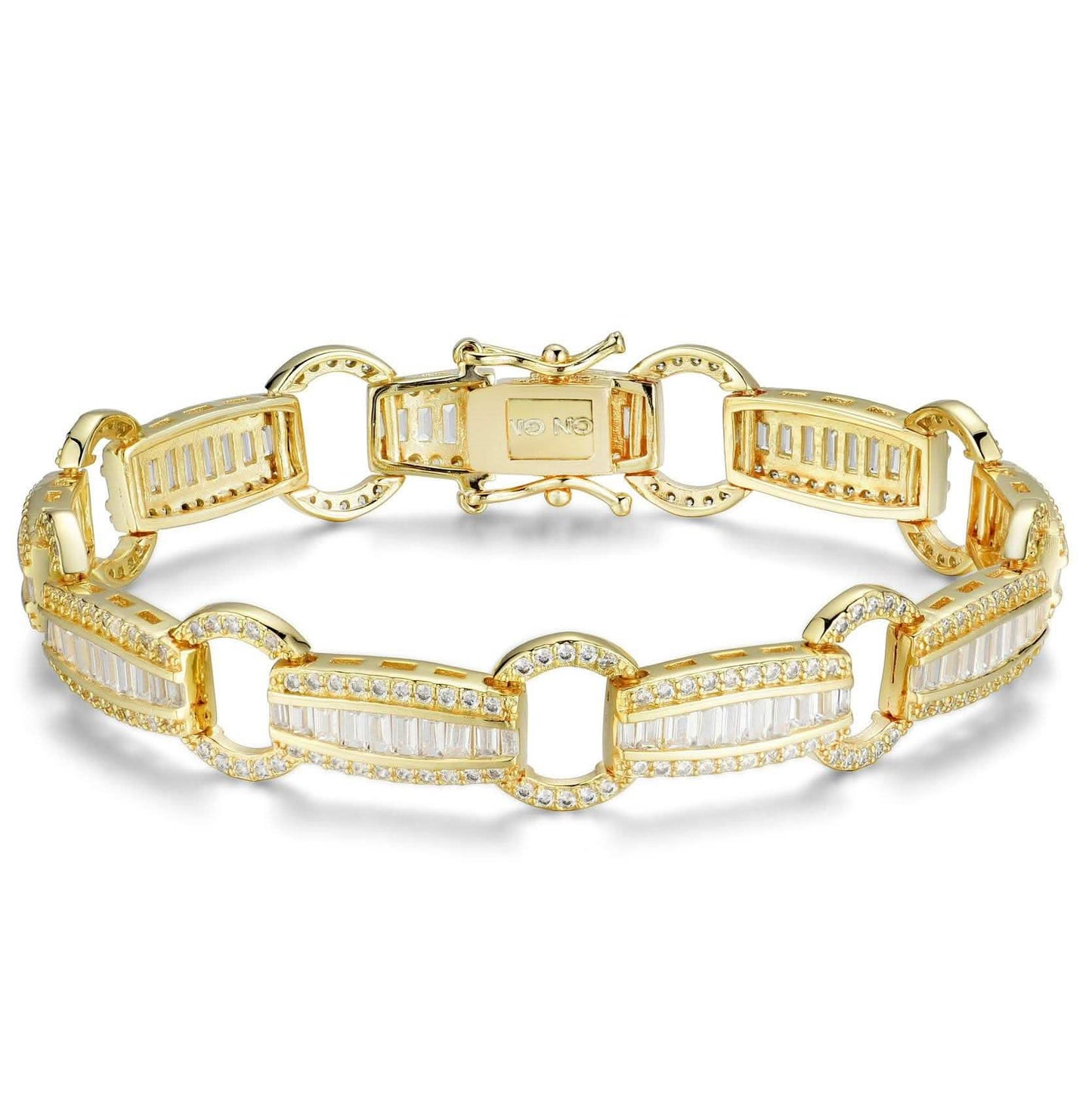 Elegant Baguette Link Crystal Tennis Bracelet