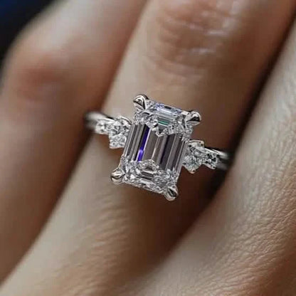 Elegant Princess Cut Cubic Zirconia Engagement Ring