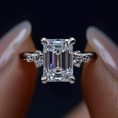 Elegant Princess Cut Cubic Zirconia Engagement Ring