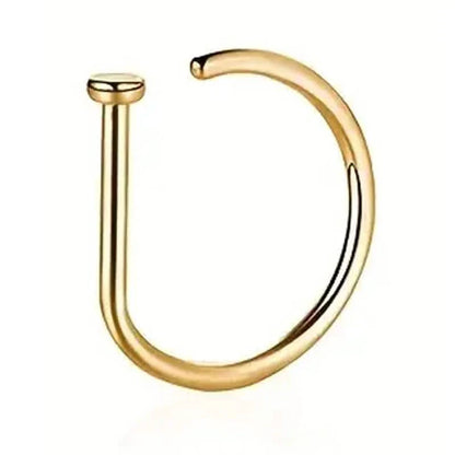 Elegant Punk-Style Stainless Steel Nose Rings - Clip-On Non-Piercing Design